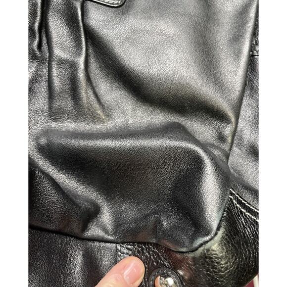 Coach F13759 Authenticated Black Pleated Leather East West Gallery Shoulder Bag - Picture 11 of 12